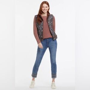 Tribal Jeans | Sherpa Lined Full Zip Floral Vest